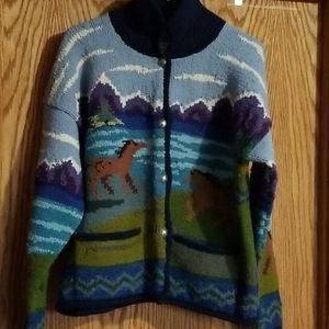 Beautiful handknit wool horse sweater/equestrian